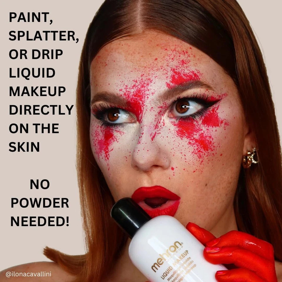 Pintura corporal profesional de maquillaje líquido Mehron 4,5 fl oz varios colores Foto 4 de 4