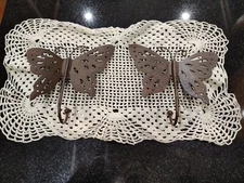 set of 2 metal Butterfly hooks wall art towel hook etc