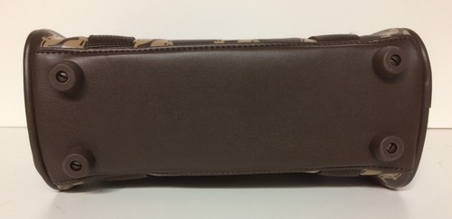 KANGOL Brown Vinyl Purse Bag w/ tan Roostooth Logo Design - Picture 6 of 8