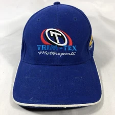 TRIM-TEX MOTORSPORTS HAT CAP S/M 2003 PRO STOCK BIKE MUD-MAX NU-FIT BLUE FLEX