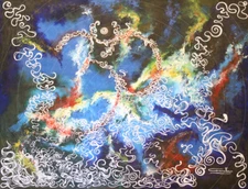 Cosmic Atmosphere, Print of Oil on Canvas, Informal Art - 150x100cm