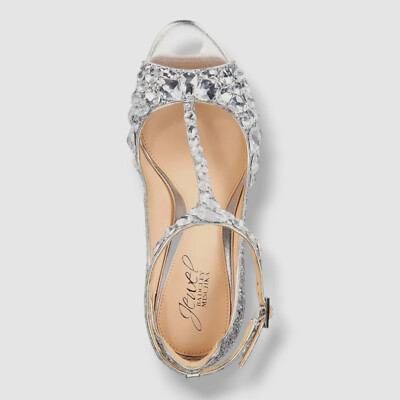 JEWEL Badgley Mischka Womens Conroy Silver Dress Sandals 1/2 M