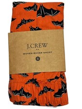 NWT J CREW Boxer Underwear S-M-L-XL Orange Blace Bats Halloween 100 Cotton J7
