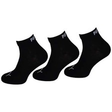 Image of Puma 3-pack Quarter Mens Black Plain Socks S16012_01