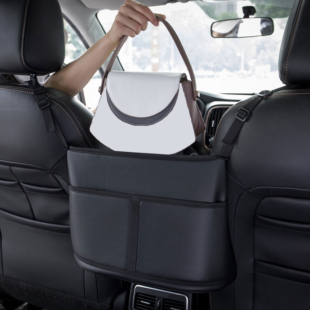1x Car Accessories Front Seat Handbag Organizer Holder Storage Pocket Bag Black