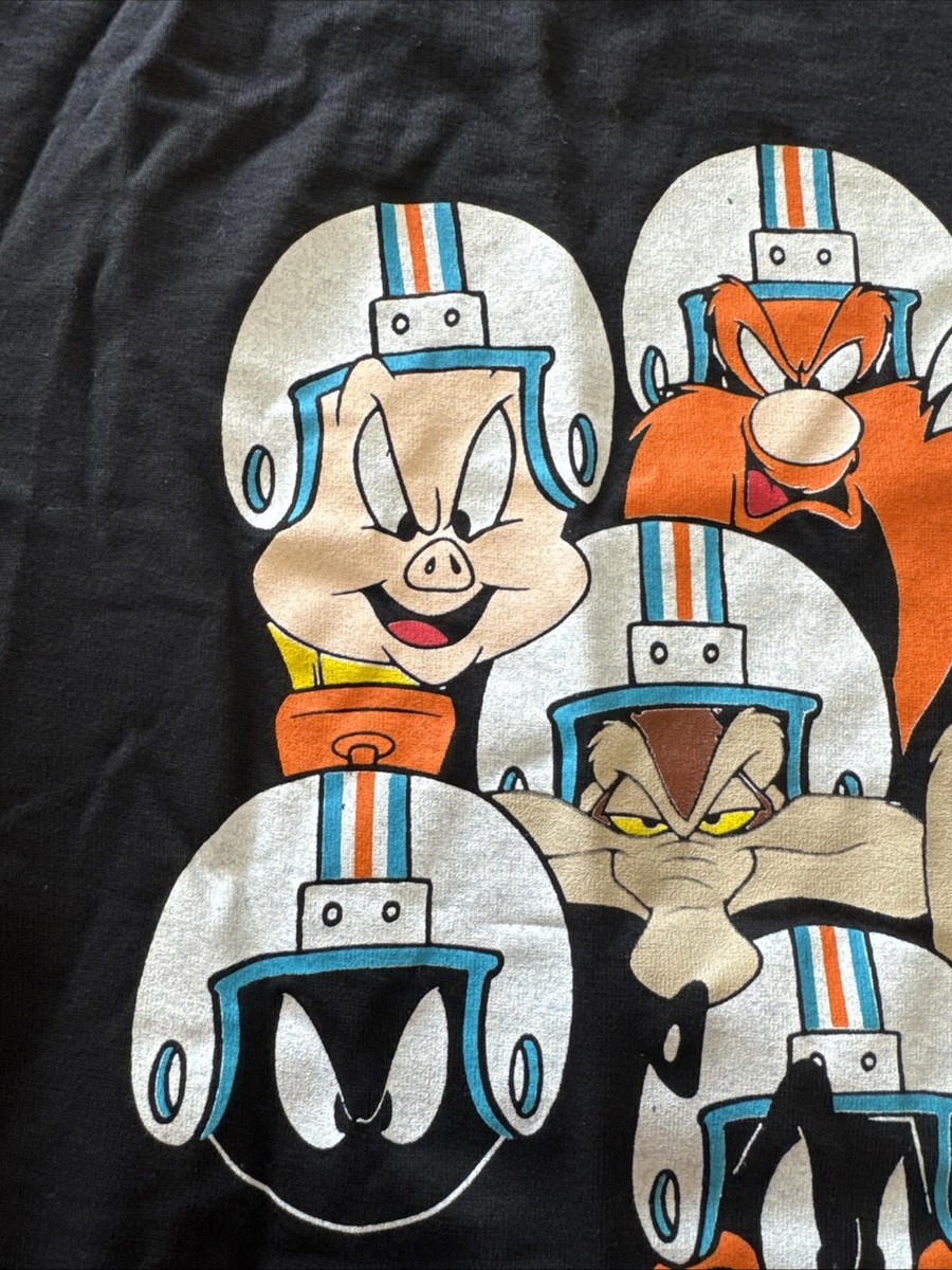 Vintage 90s Looney Tunes x Miami Dolphins Shirt Bugs Taz 1993