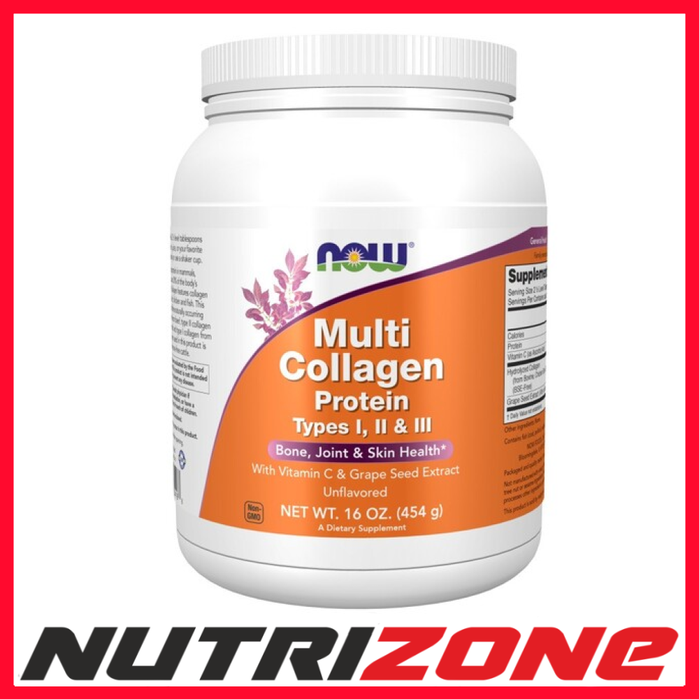 Now Foods Multi Collagen Protein Vitamin C Bone Joint & Skin Health - 454 grams