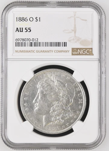 1886 O Morgan Silver Dollar $1 NGC AU55 6978070-012