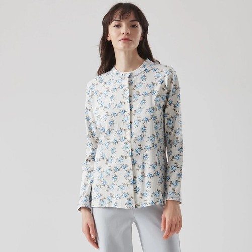OFFENER SPINNENSCHLAFANZUG DAMEN DE11N6 100% BAUMWOLLE HERBST WINTER BETT NACHT KNOPF - Bild 2 von 4