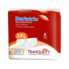 Tranquility Bariatric Adult Brief 3X-Large 64'' - 90'' Heavy Absorb - 8/Pack