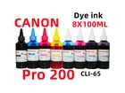 8X100ML Premium refill ink for Canon Pro 200 Pro 200S CLI-65 cartridge CISS CIS