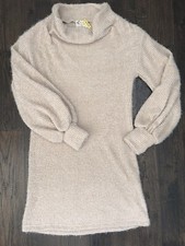 Mia Joy Joyfolie Midi Cream Sweater Dress Mohair? Womens XS Bell Sleeve Soft