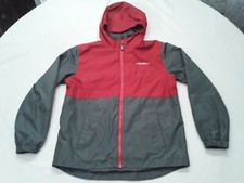 Eddie Bauer Kids Youth Boys LARGE 14/16 in Lightweight Hooded Jacket gray Red
