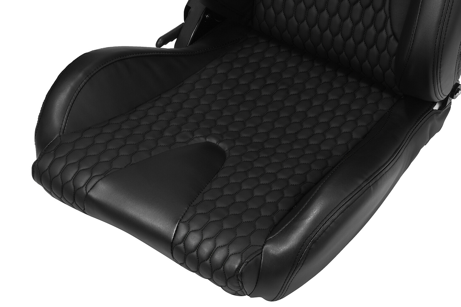 2 x BLACK PVC LEATHER WHITE STITCHING L/R RACING CAR SEATS + SLIDER eBay