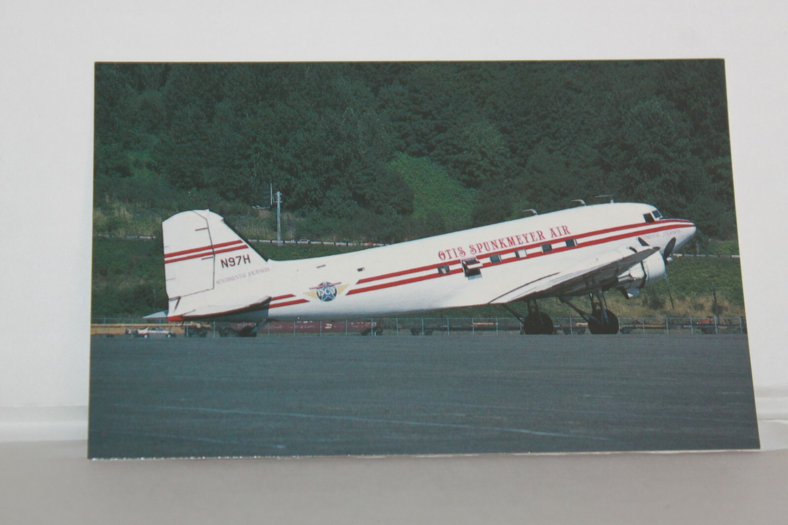 Otis Spunkmeyer Air Airline Postcard Douglas DC-3C