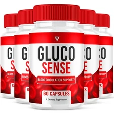 (5 Pack) Glucosense Advanced Glycogen Pills, Gluco Sense Formula (300 Capsules)