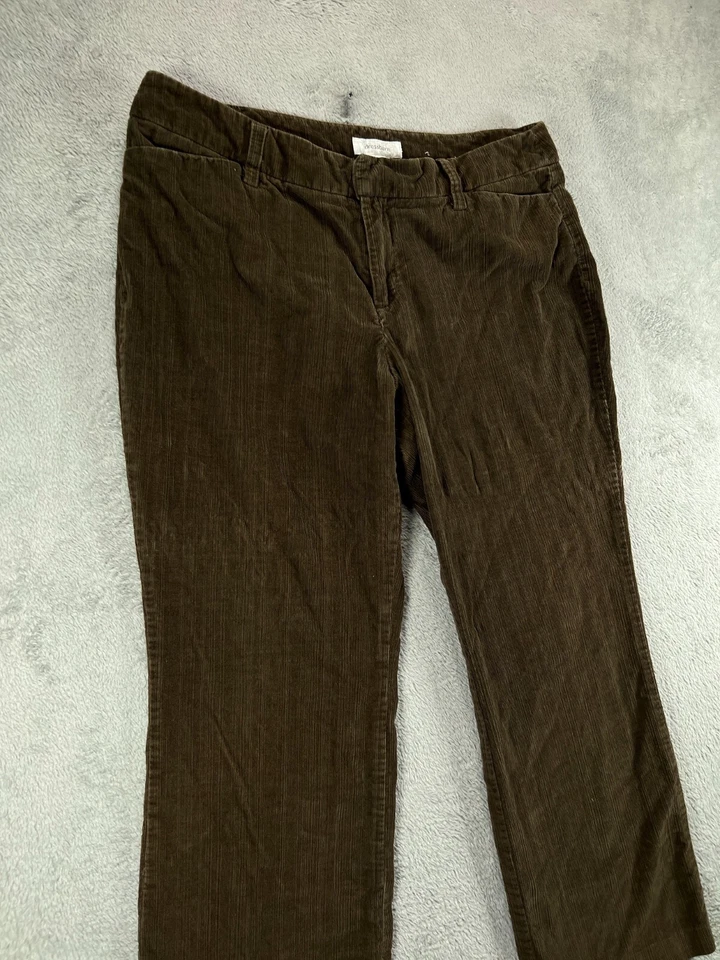 Dressbarn Petite Corduroy Stretch Pants Womens 12P Brown Chino Mid Rise Flat - Image 2 of 4