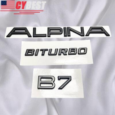 Matte Black For Alpina B7 Biturbo Car Trunk Emblem Badge Sticker Nameplate New