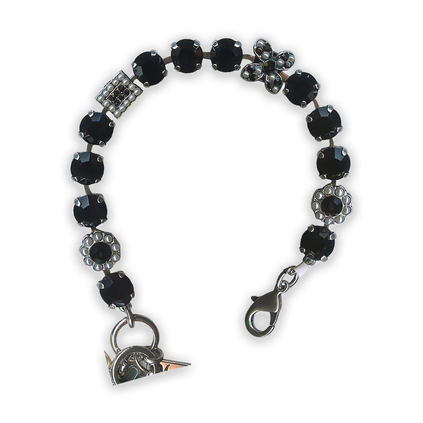 Elegant Mariana My Treasures Jet Pearl Swarovski Crystal Bracelet-image