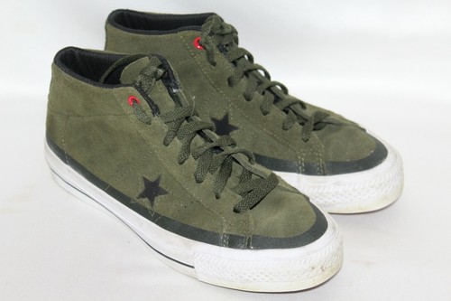 CONVERSE CONS Army Green Suede Leather 