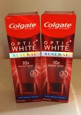 Lot Of 2 Colgate Optic White Renewal Toothpaste, High Impact White, Exp:4/25