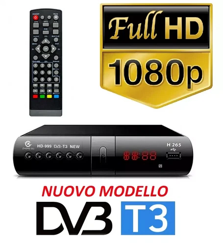DIGITALE TERRESTRE DVB-T3 DECODER TV SCART HDMI 4K H265 TELECOMANDO PILE - Foto 1 di 4
