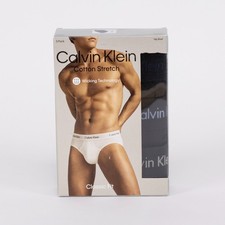 Calvin Klein Cotton Stretch Moisture Wicking Hip Briefs Pack of 3 Black Size S
