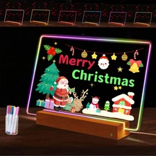 Rechargeable LED Note Board with Colors, 17 Inch LED Drawing Board for Kids, ...