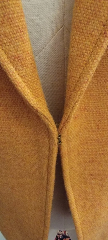 J.Crew 100% 羊毛黑客西装外套女式 4 码黄色赭色 FA 08 款式 97471 — 第 4/4 张图片