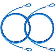 4FT  3/16 Inch  Steel Security Cable with Loops - Flexible Wire Rope Versatil...