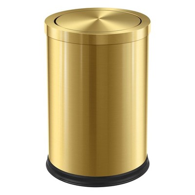Stainless Steel Gold Trash Can With Flipping Lid 2.4gallon Fingerprintproof Garb