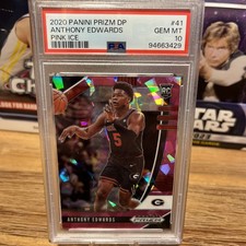 2020 Panini Prizm Draft Picks Anthony Edwards Pink Ice Rookie PSA 10