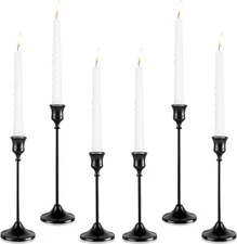 Candlestick Holders, 6PCS Metal Taper Candle Holder, Black Candle Holders for Ca