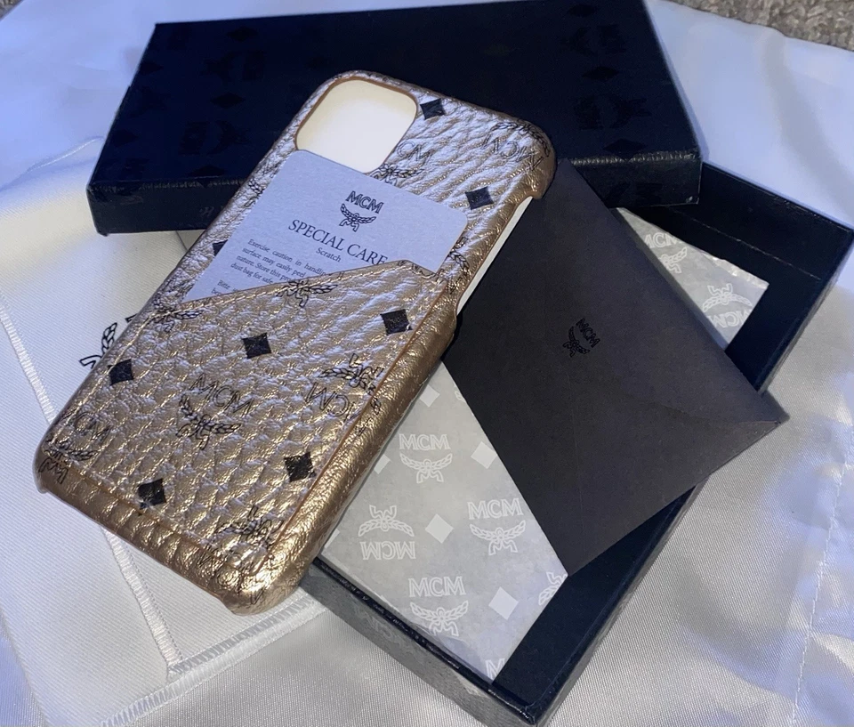 MCM iPhone 11 Cell Phone Case Berlin Gold Brand New With Tag - Image 3 of 4
