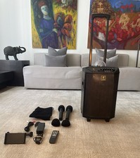 TONOR K20 Portable Karaoke System w/ LED Light, Wheels, 2 Mics, Remote