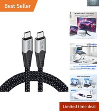3FT USB C Monitor Cable - 8K 60Hz Display, 40Gbps Data  240W Charging