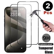 2PCS Apple Tempered Glass Protector Suitable For IPhone 13 14 15 16 Pro Plus Max