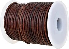 GENIQUE Real/Genuine round Leather Cord for Jewelry Making, Leather String Cord