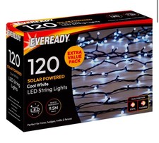 Eveready Solar Powered LED String Lights 120pk - Cool White