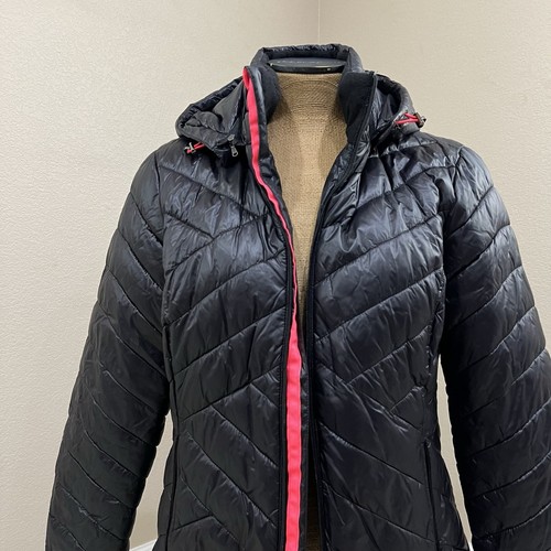 Tek Gear Warm Tek Hooded Quilted Puffer Jacket Coat Black Women’s Size Large - Picture 5 of 22