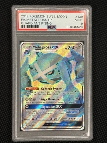 Pokémon TCG Metagross GX #139 Full Art Guardians Rising PSA 9 Mint