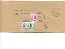 Isle of Man 1987 23p postage dues on envelope