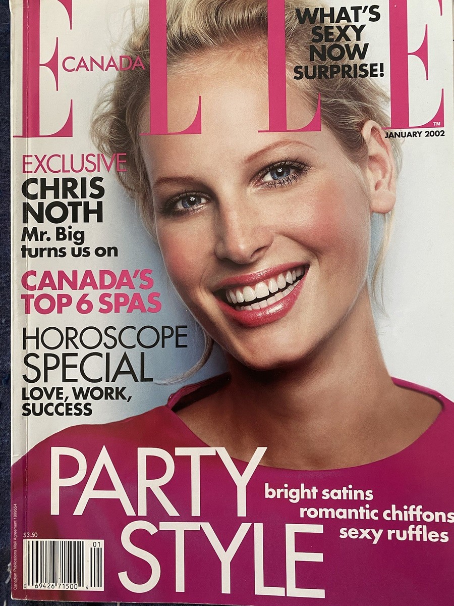 Beautiful Vintage Elle Canada Magazine, January 2002, Chris Noth