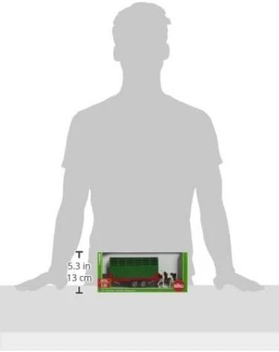 siku 2875, reboque de gado com 2 vacas holandesas, 1:32, metal/plástico, verde, M - Imagem 2 de 4