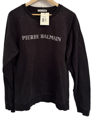 Pierre Balmain Pullover Sweatshirt Herren Schwarz Logo Gr. 52 (L) mit Etikett