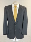 Burberry USA Men Dark Gray Striped 100% Wool Suit 40R 32X28 Two Button Vintage