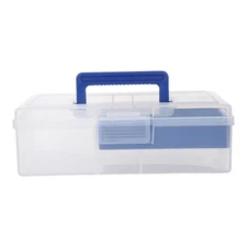 Sewing Tools Storage Box Transparent Plastic Organizer for Stationery and Crafts