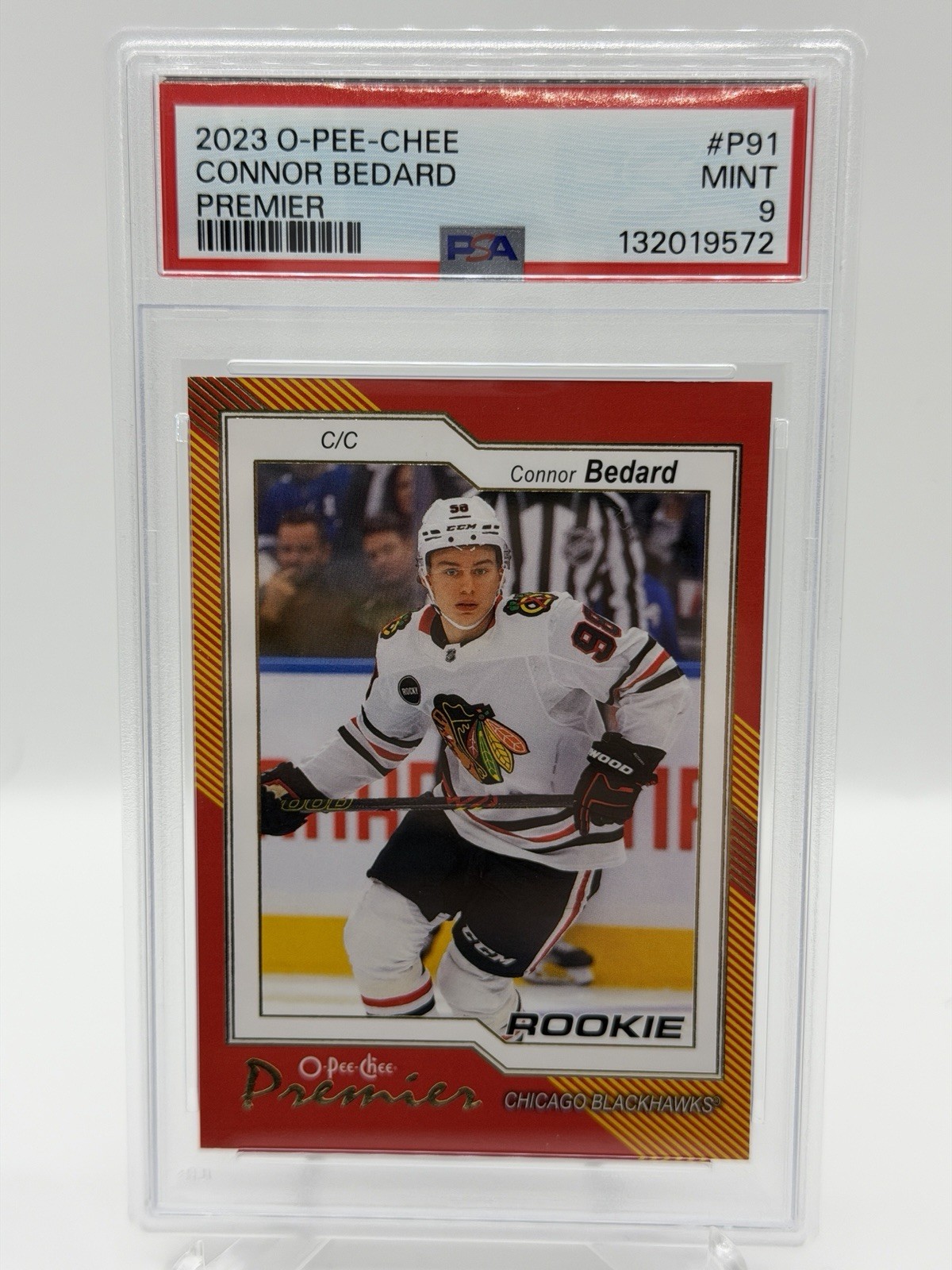 2023 UD O-PEE-CHEE O-PEE-CHEE PREMIER #P91 CONNOR BEDARD PSA 9