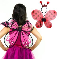 Ladybug Wing and Headband for Kids Girls Fancy Dress Photo Props Animal Party