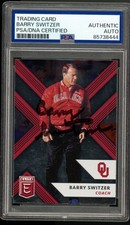 Barry Switzer Oklahoma Sooners Signed Elite #9 HOF Coach PSA AUTO Slabbed